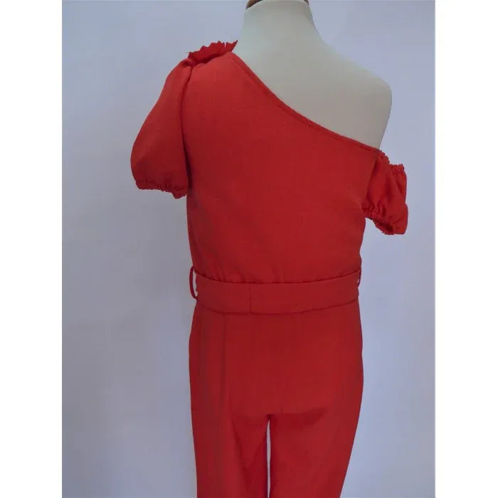 Mono rojo de pantalón largo y pompón - PARDALETS