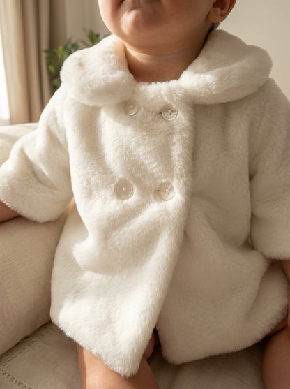 Abrigo peluche extrasuave blanco roto