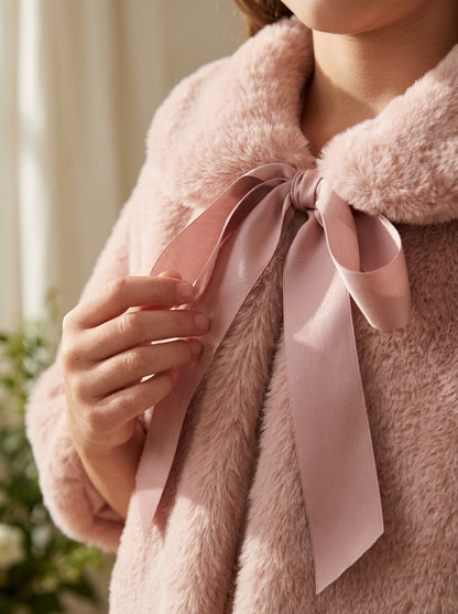 Capa de pelo extrasuave rosa empolvado