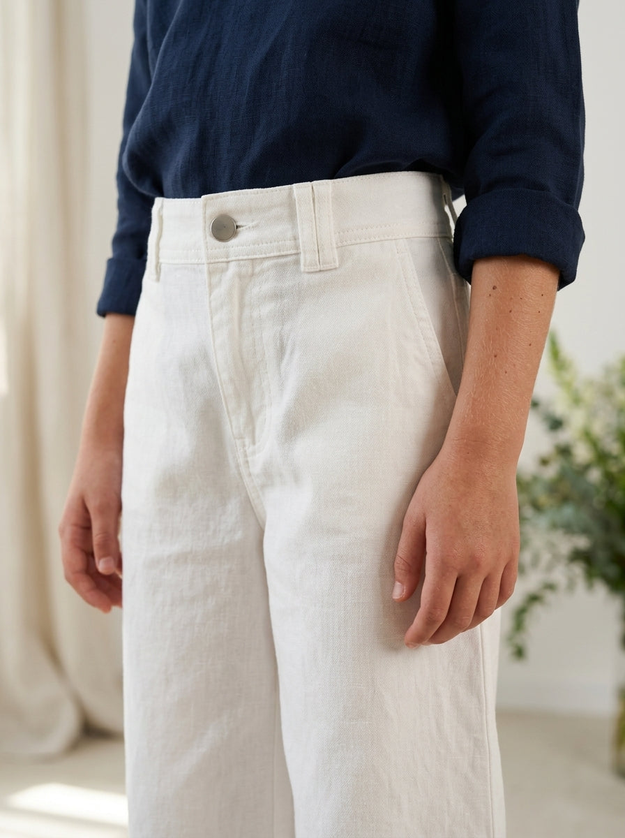 Pantalon blanco culotte