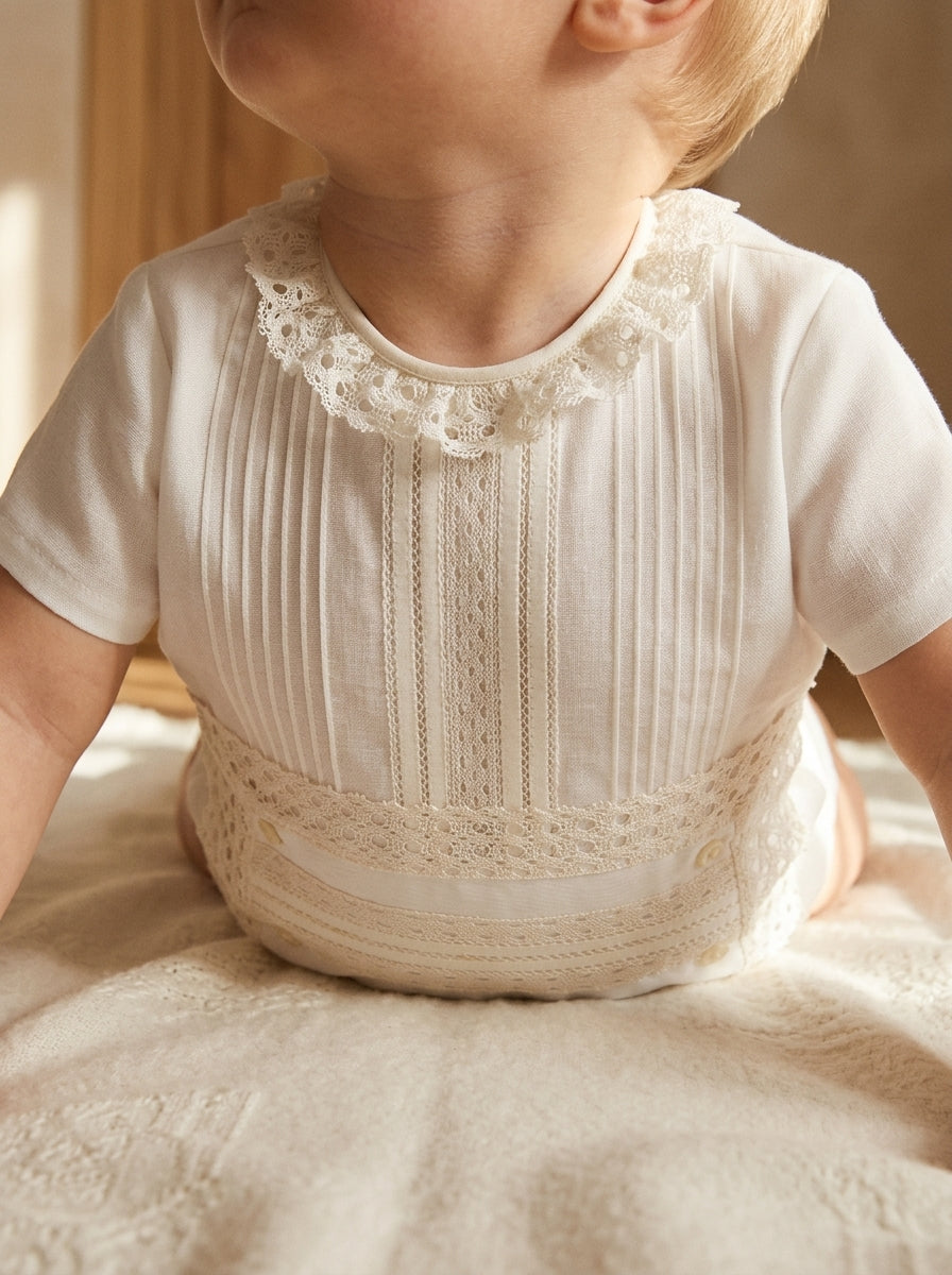 Conjunto camisa organza con puntillas