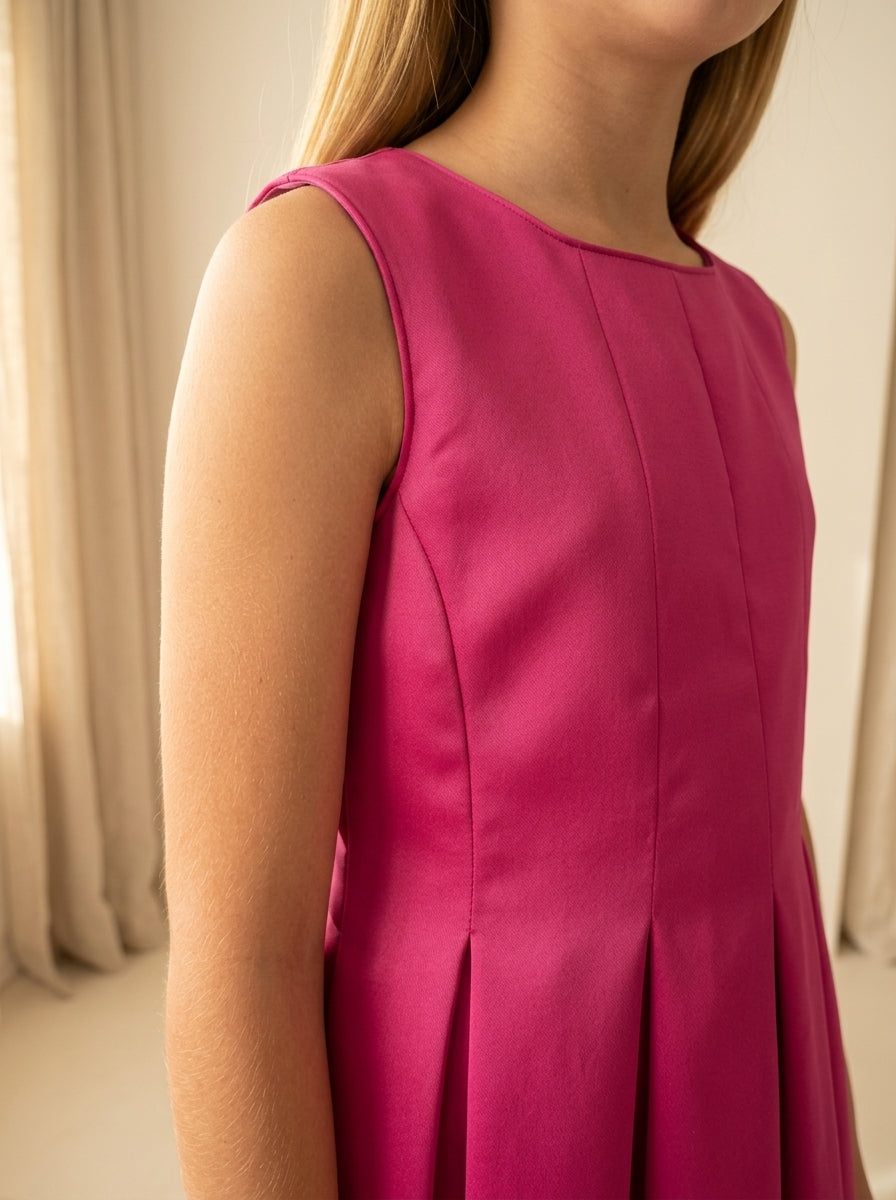 Vestido mikado buganvilla