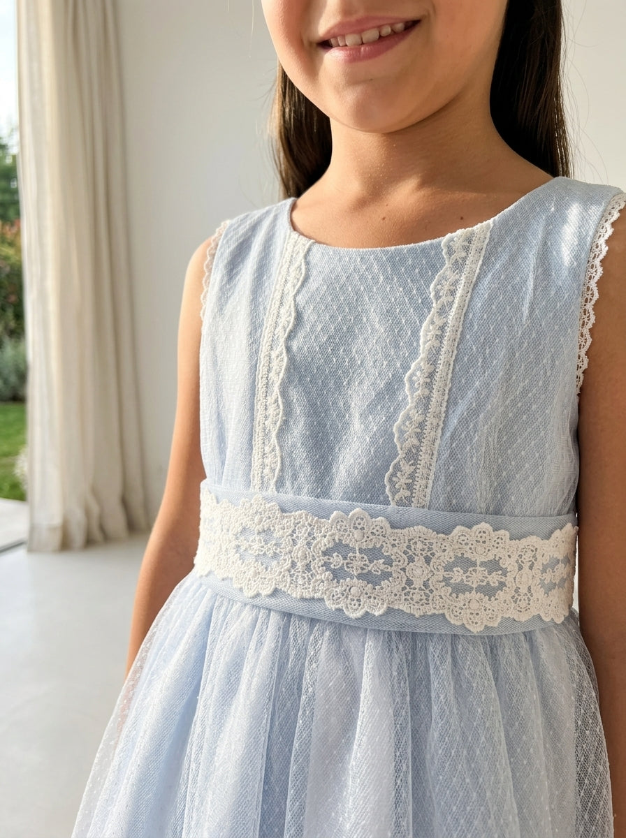Vestido tul azul rombos