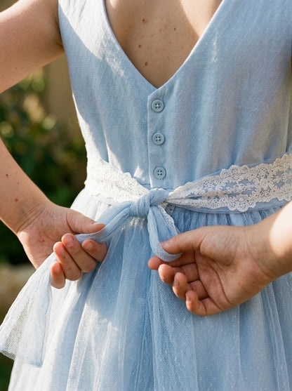 Vestido tul azul rombos