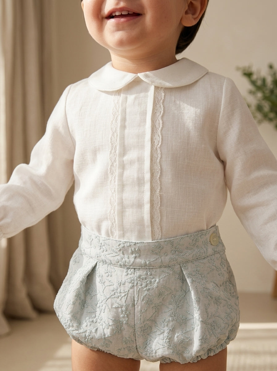 Conjunto camisa y bombacho brocado