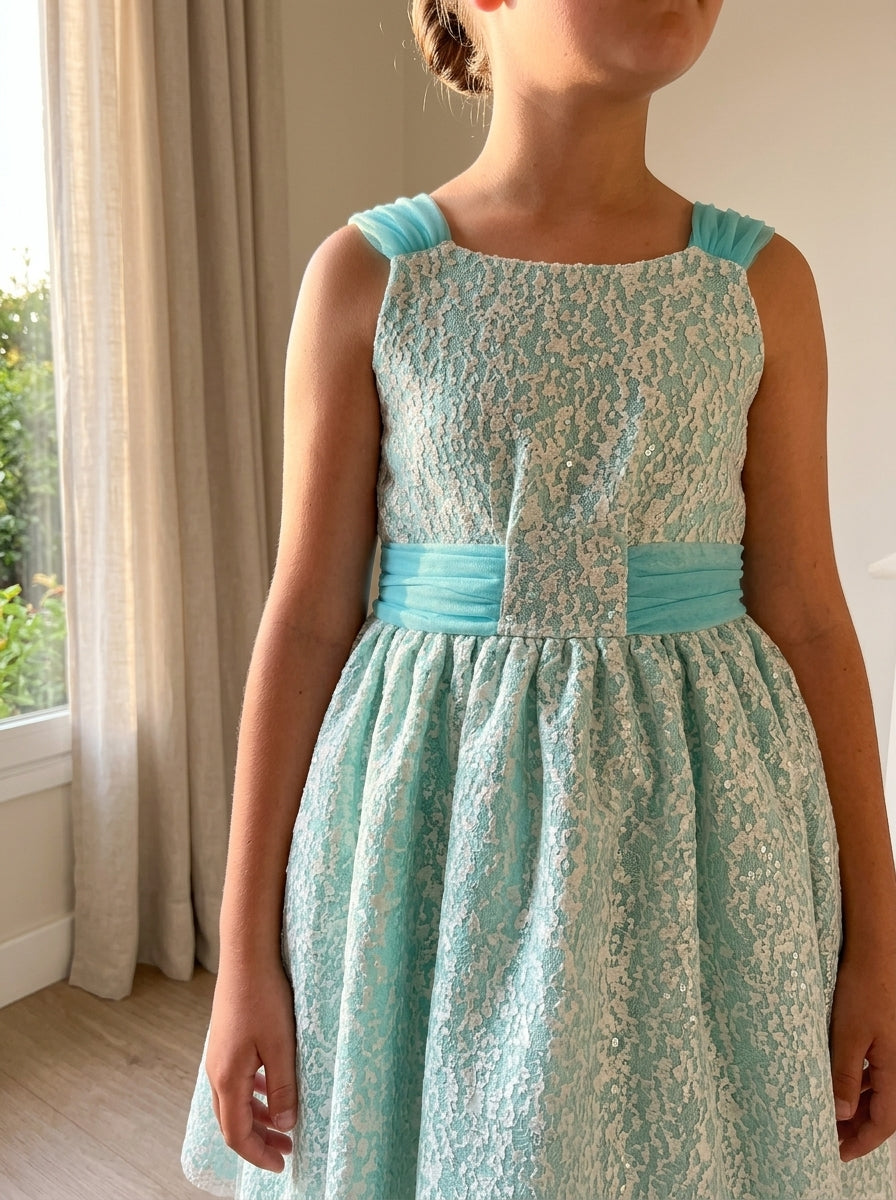 Vestido verde agua