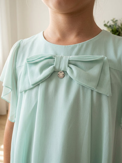 Vestido gasa verde agua