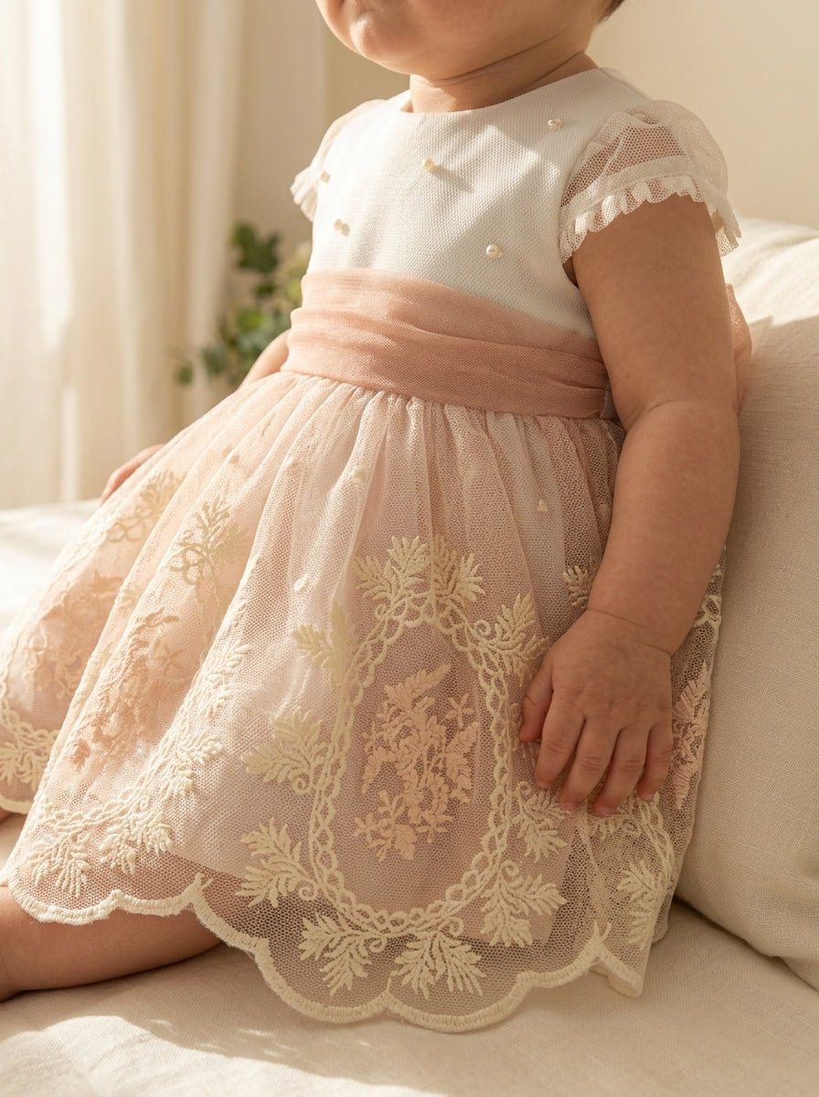 Vestido tul bordado con braguita