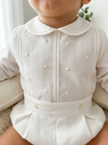 Conjunto camisa y bombacho bordado