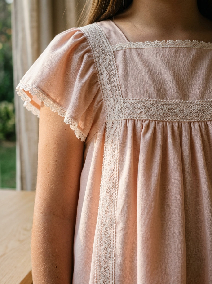 Vestido talle alto salmon