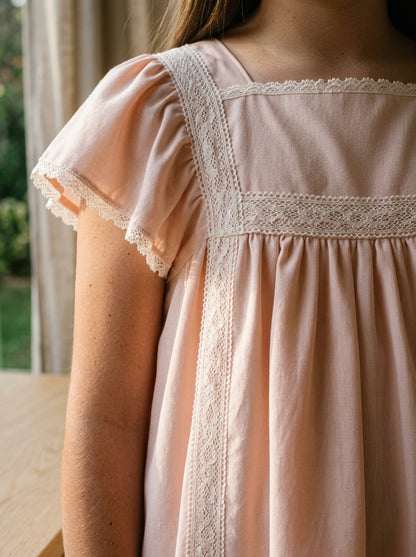 Vestido talle alto salmon