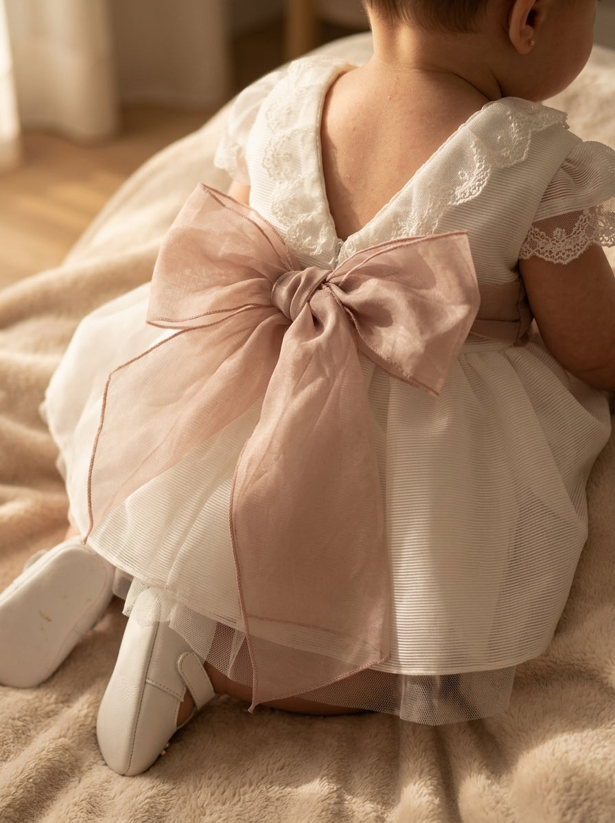 Jesusito con braguita organza rayada fajin