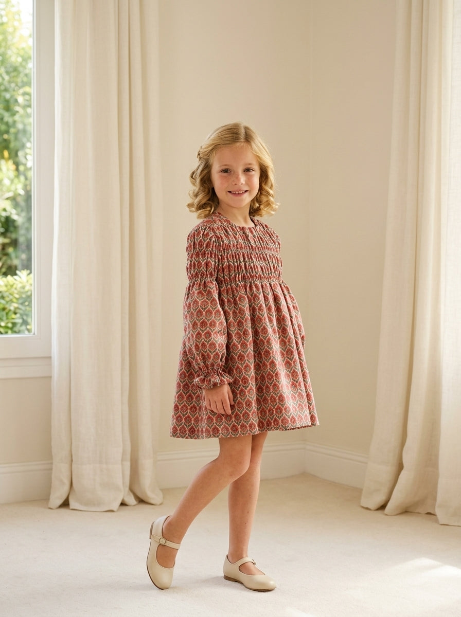 Vestido estampado granate "Dante"