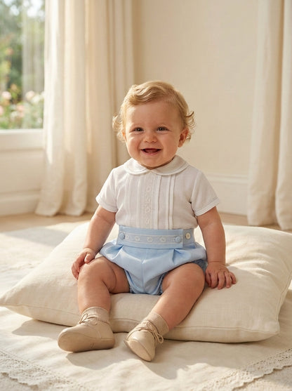 Conjunto camisa y bombacho celeste
