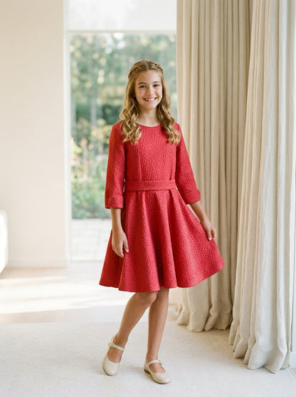 Vestido jacquard rojo
