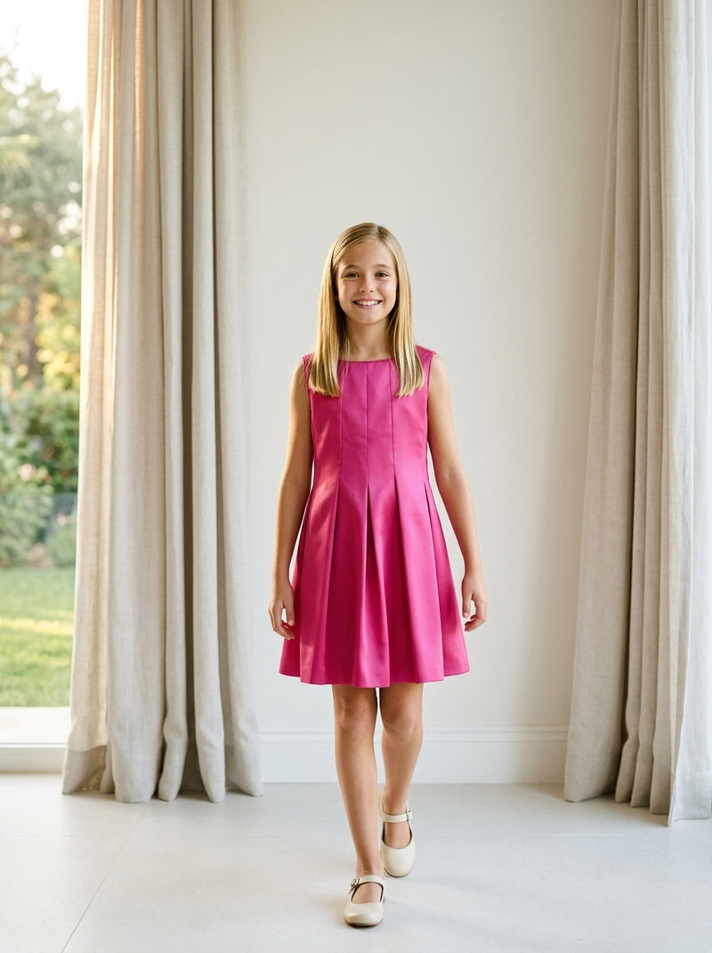 Vestido mikado buganvilla