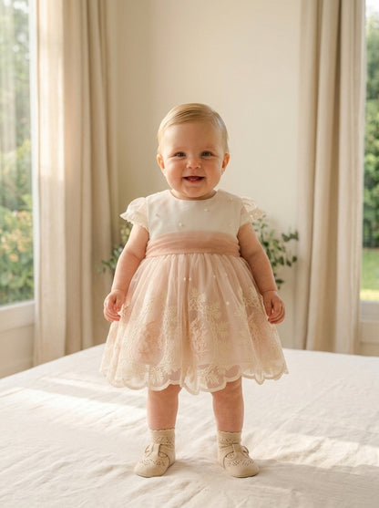 Vestido tul bordado con braguita
