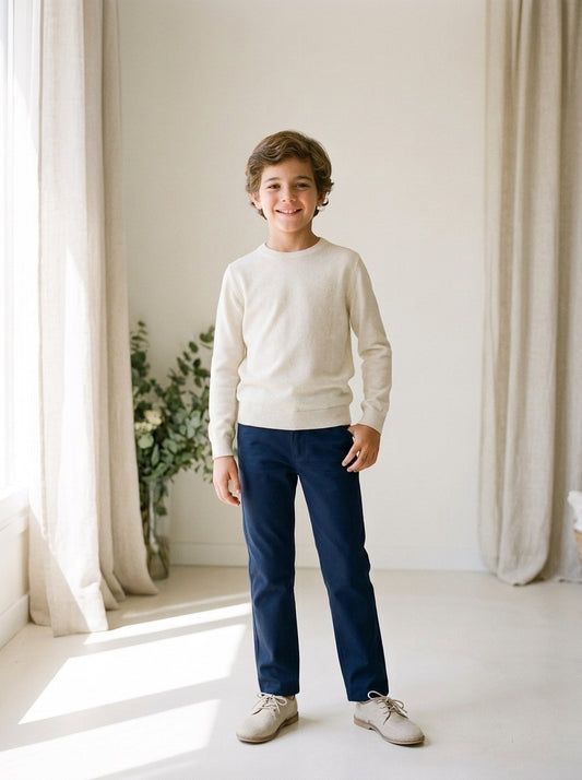 Pantalon largo marino 5 bolsillos