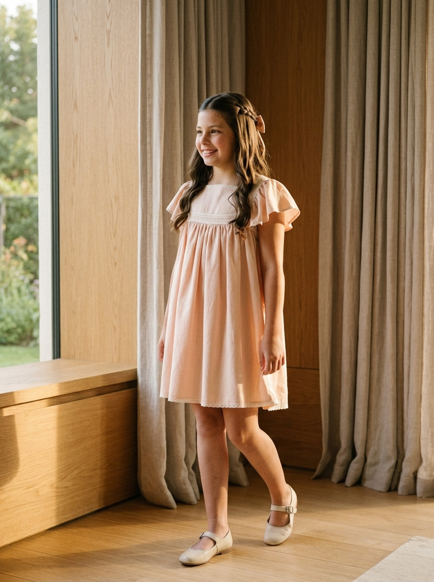 Vestido talle alto salmon