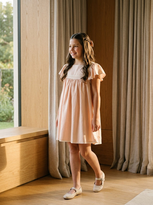 Vestido talle alto salmon