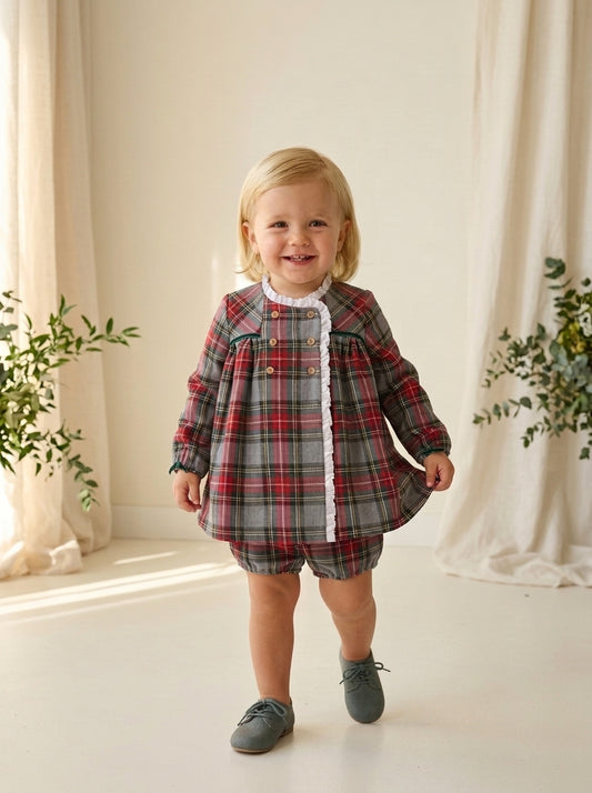 Vestido con pololo cuadros "Ilusion"
