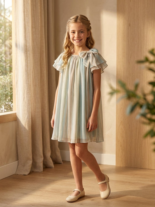 Vestido gasa estampado multicolor