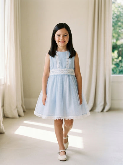 Vestido tul azul rombos