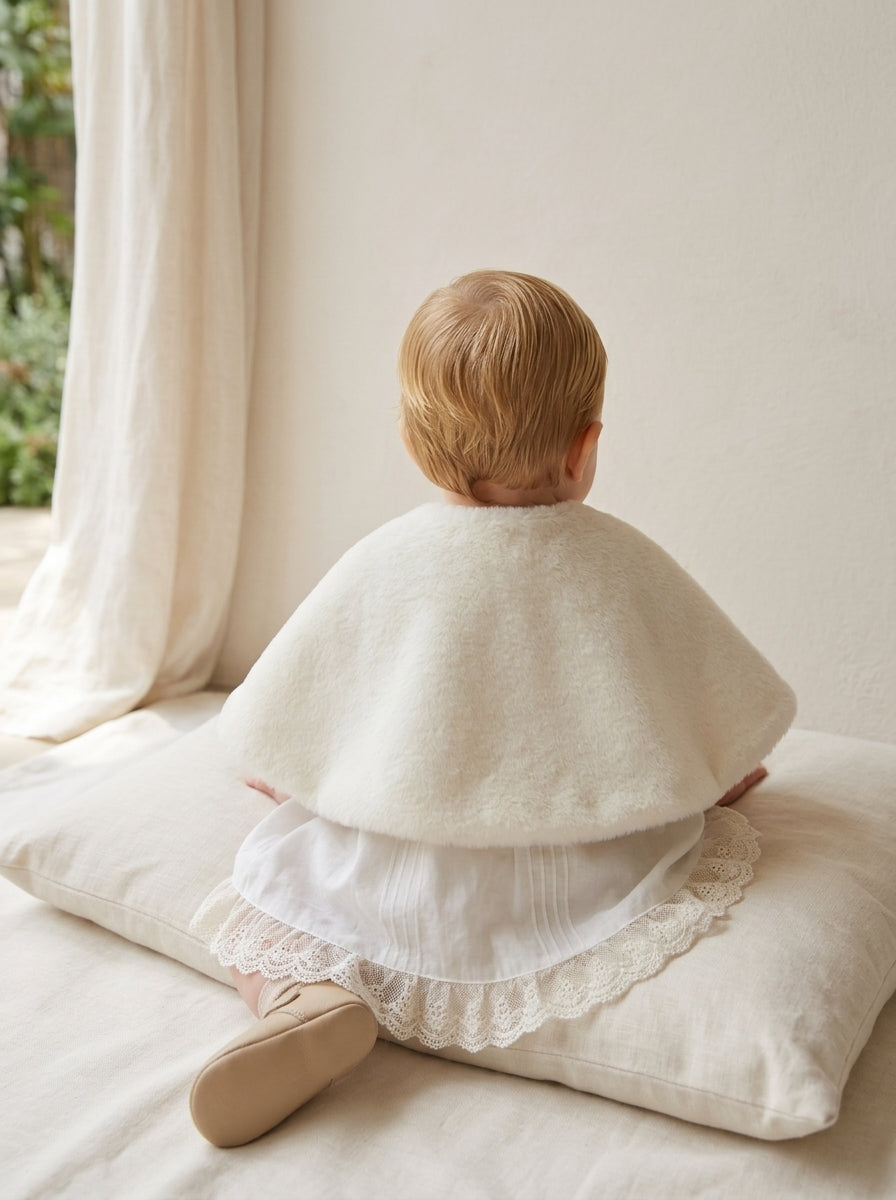 Capa de peluche beige