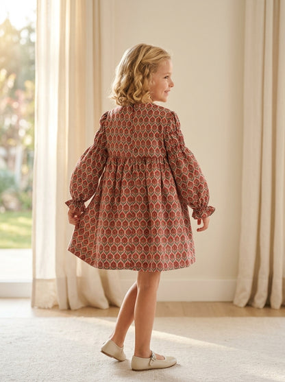 Vestido estampado granate "Dante"