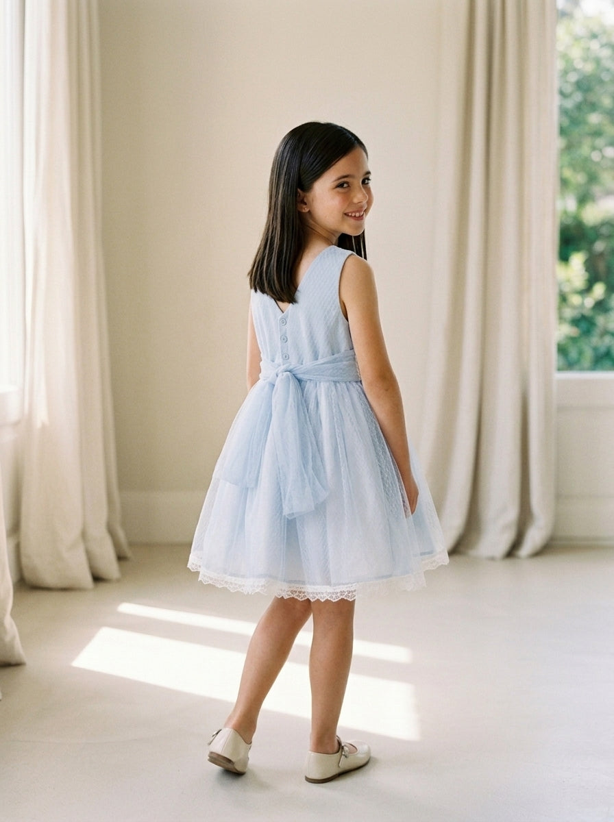 Vestido tul azul rombos
