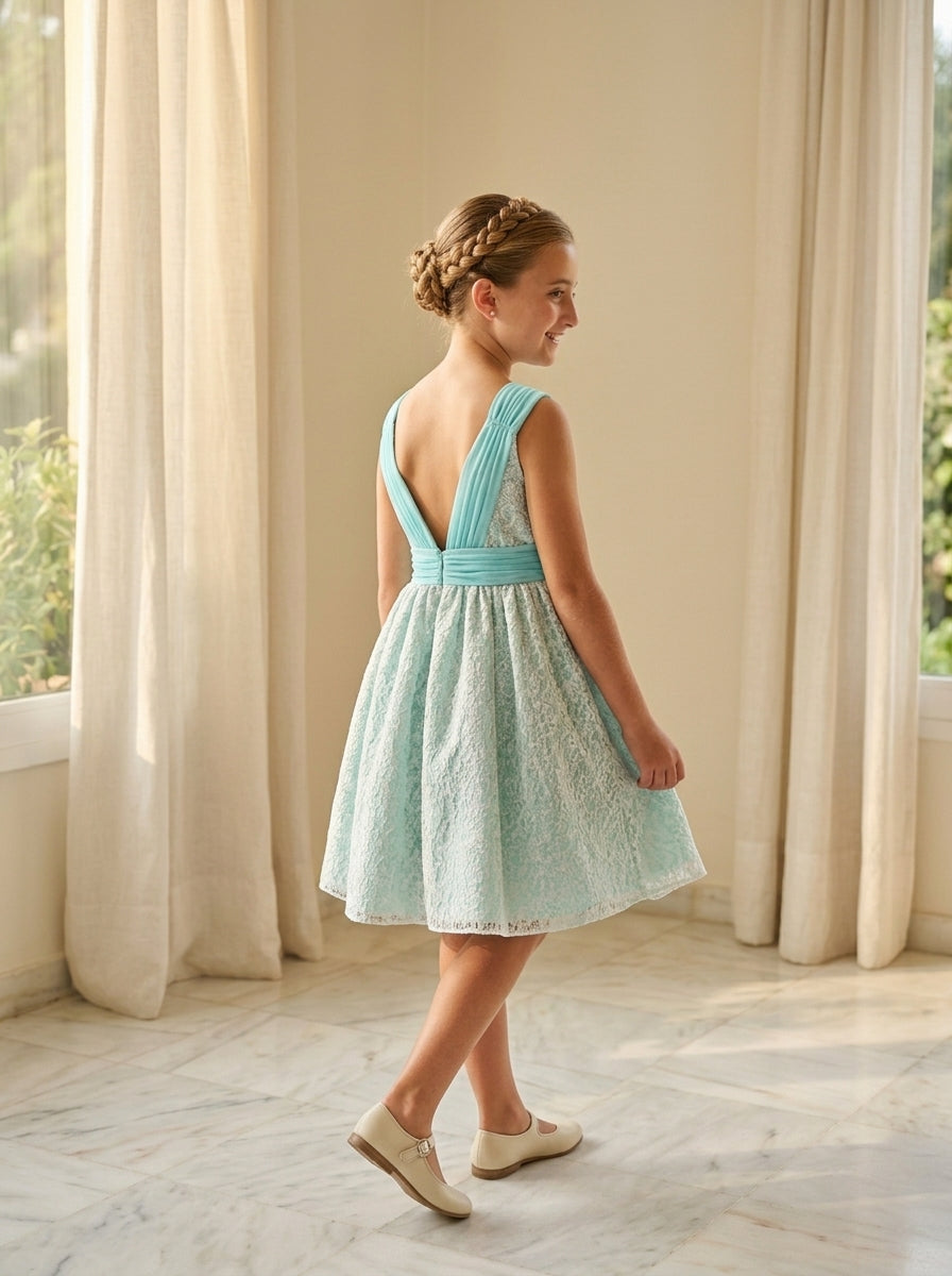 Vestido verde agua
