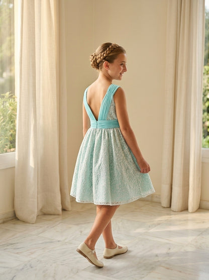 Vestido verde agua