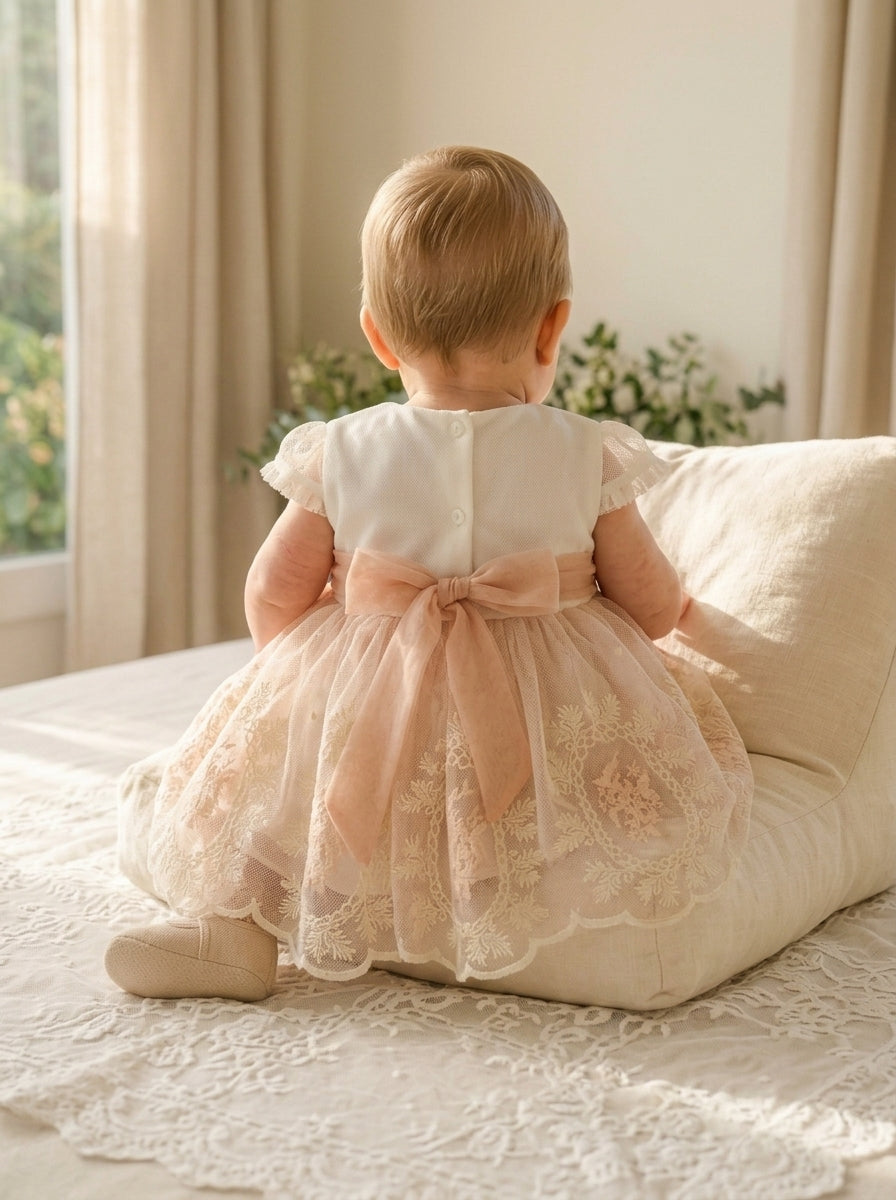 Vestido tul bordado con braguita