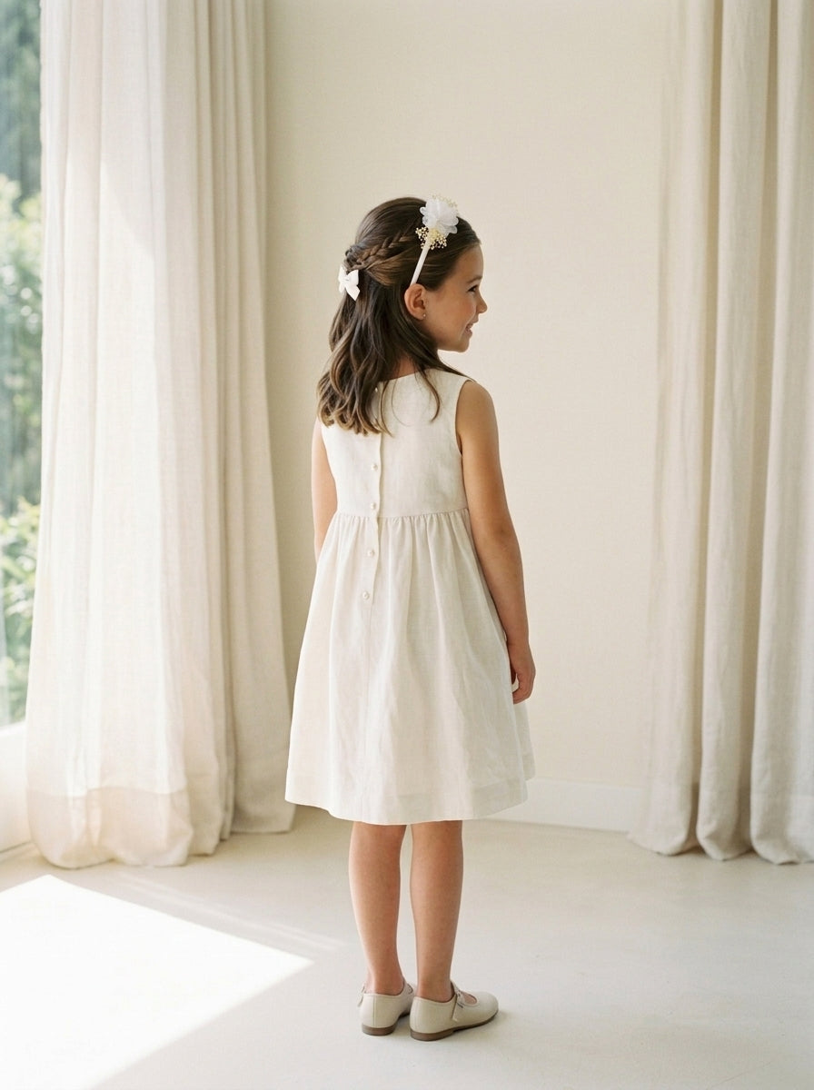 Diadema flor blanca