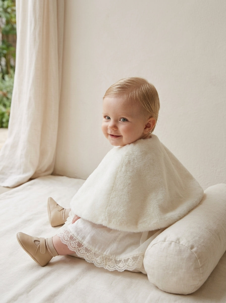 Capa de peluche beige