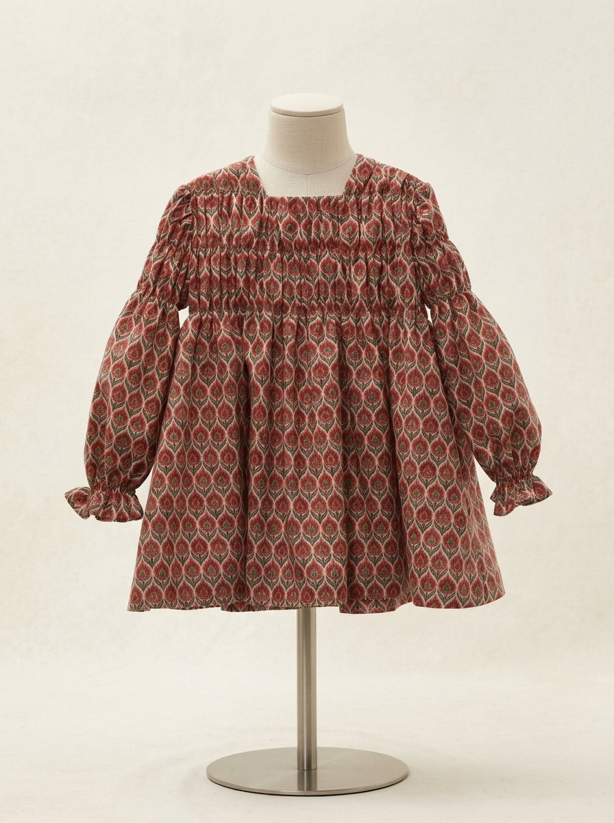 Vestido estampado granate "Dante"