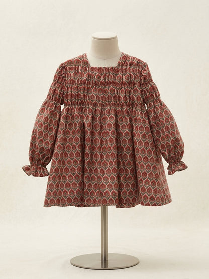Vestido estampado granate "Dante"