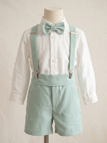 Conjunto tirantes verde agua con pajarita