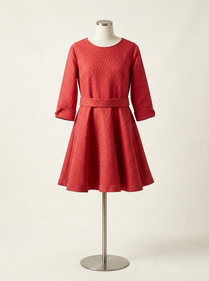 Vestido jacquard rojo
