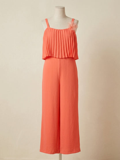 Mono coral volante plisado