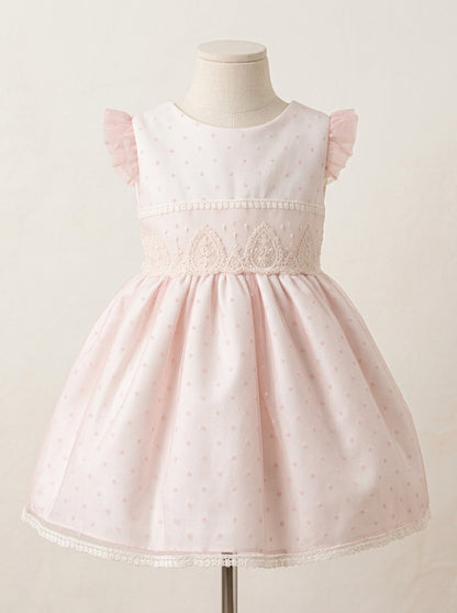 Vestido tul de plumeti rosa