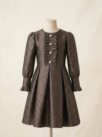Vestido brocado granate