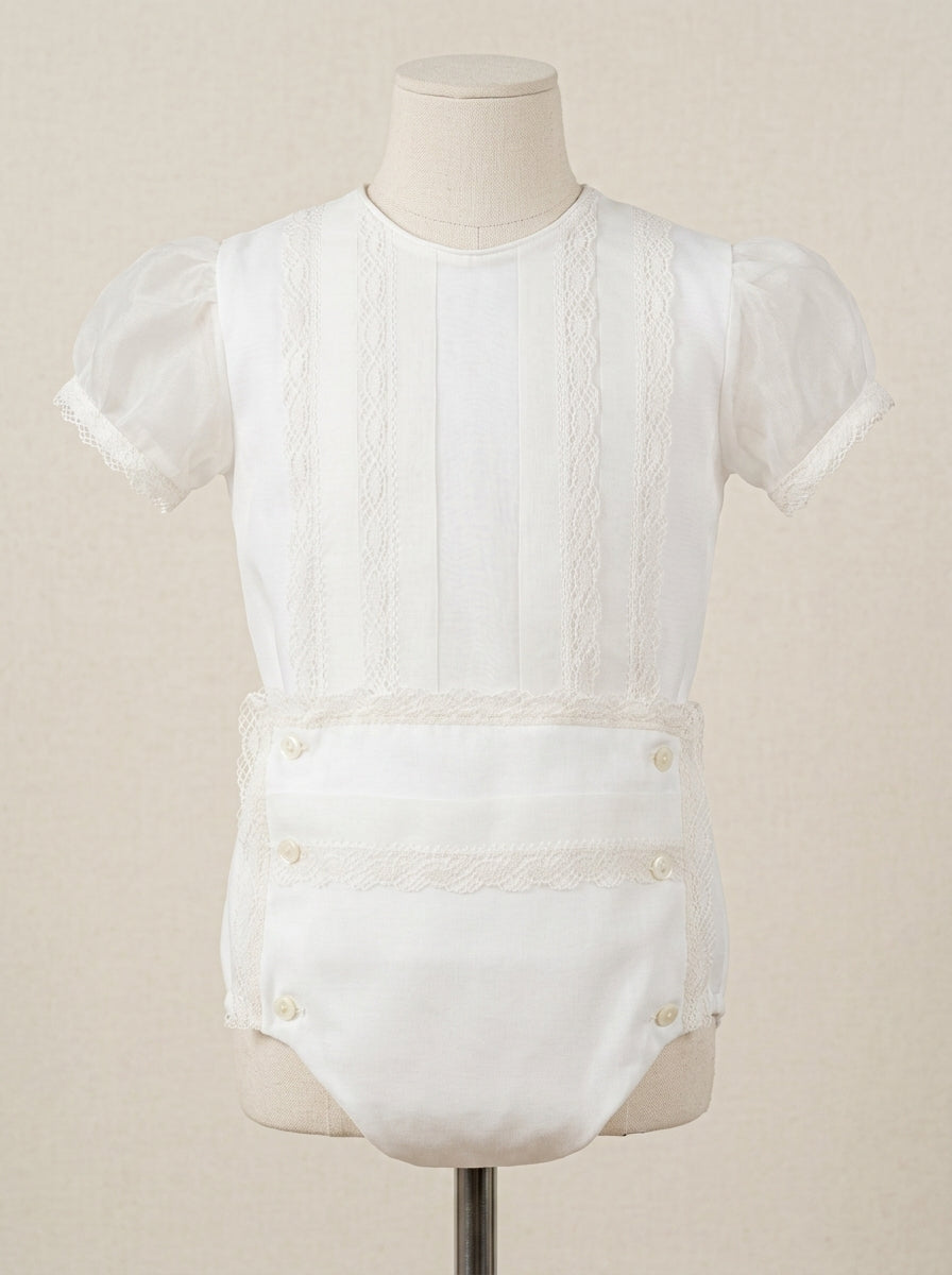 Conjunto organza beig camisa y braguita