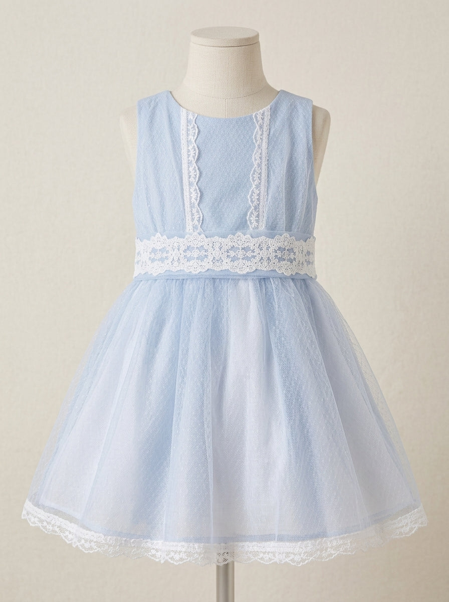 Vestido tul azul rombos