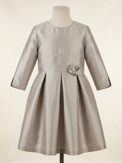Vestido mikado color topo