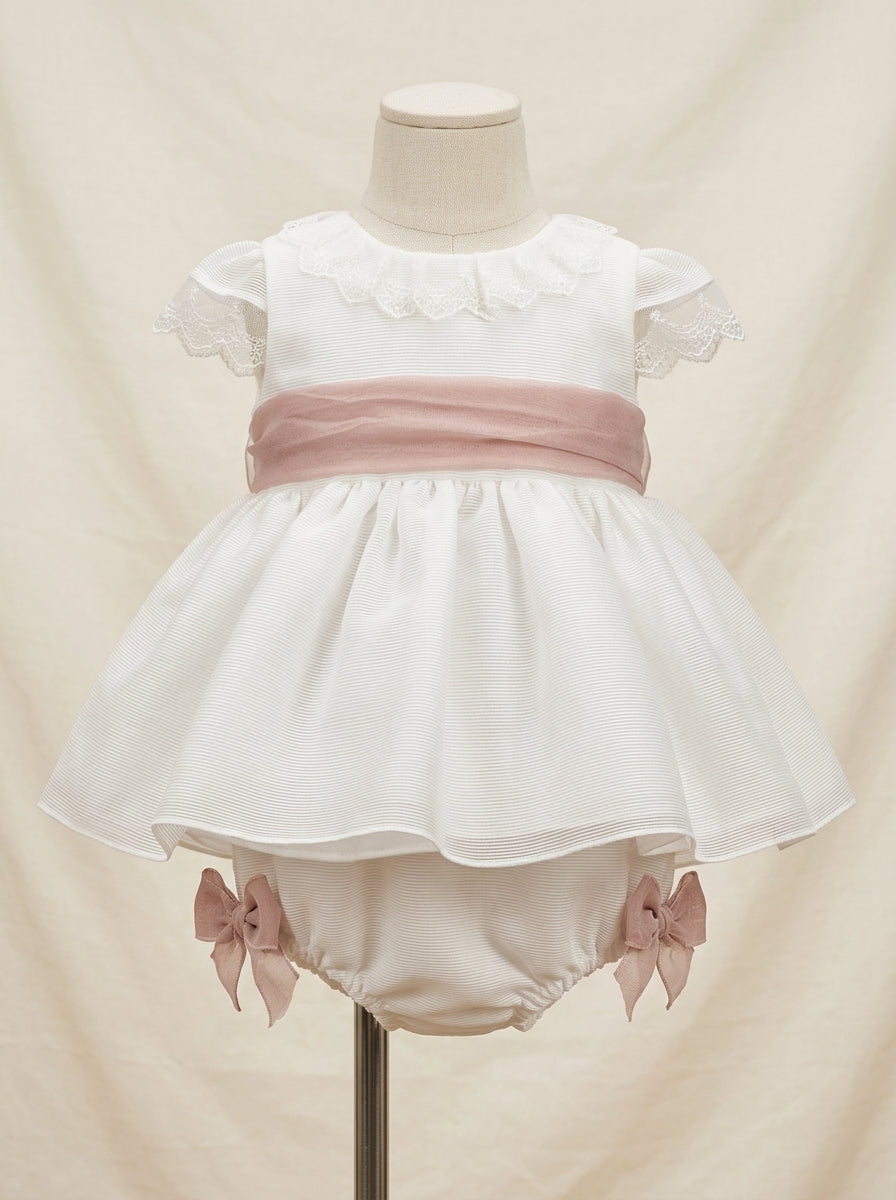 Jesusito con braguita organza rayada fajin