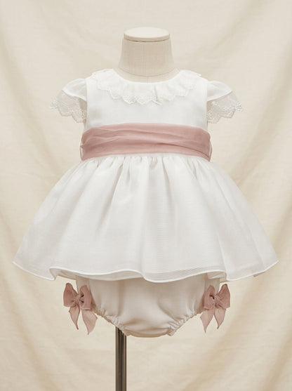 Jesusito con braguita organza rayada fajin