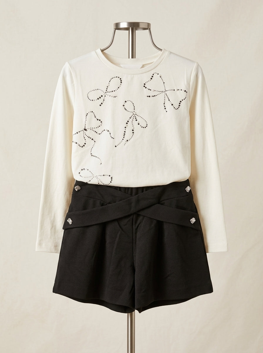 Conjunto camiseta serigrafiada y short negro