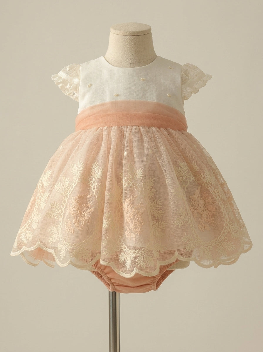 Vestido tul bordado con braguita