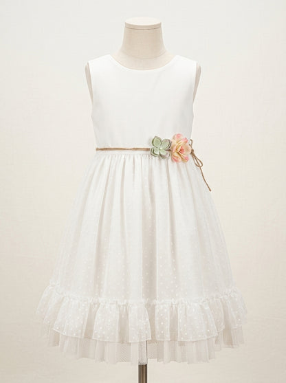 Vestido de tul blanco con flores